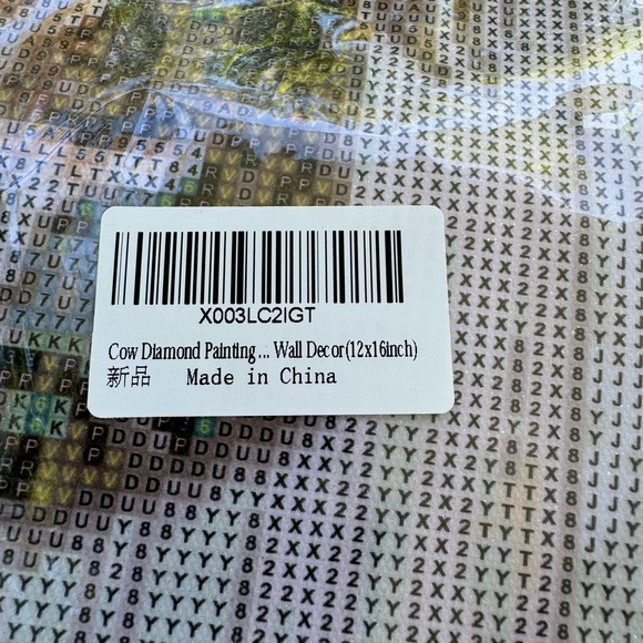 Diamond Painting Lot. Cow Wall Decor NWT Including Extra Rhinestones. - Picture 4 of 14